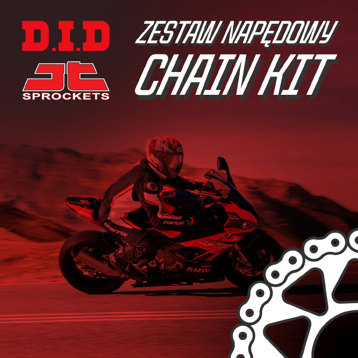 DID kompletní řetězová sada KAWASAKI VN 800 DRIFTER '96-'06 (17/40/530ZVMX-112) (řetězová kolečka JT, přední s gumou, řetěz DID ZVMX, spojka)